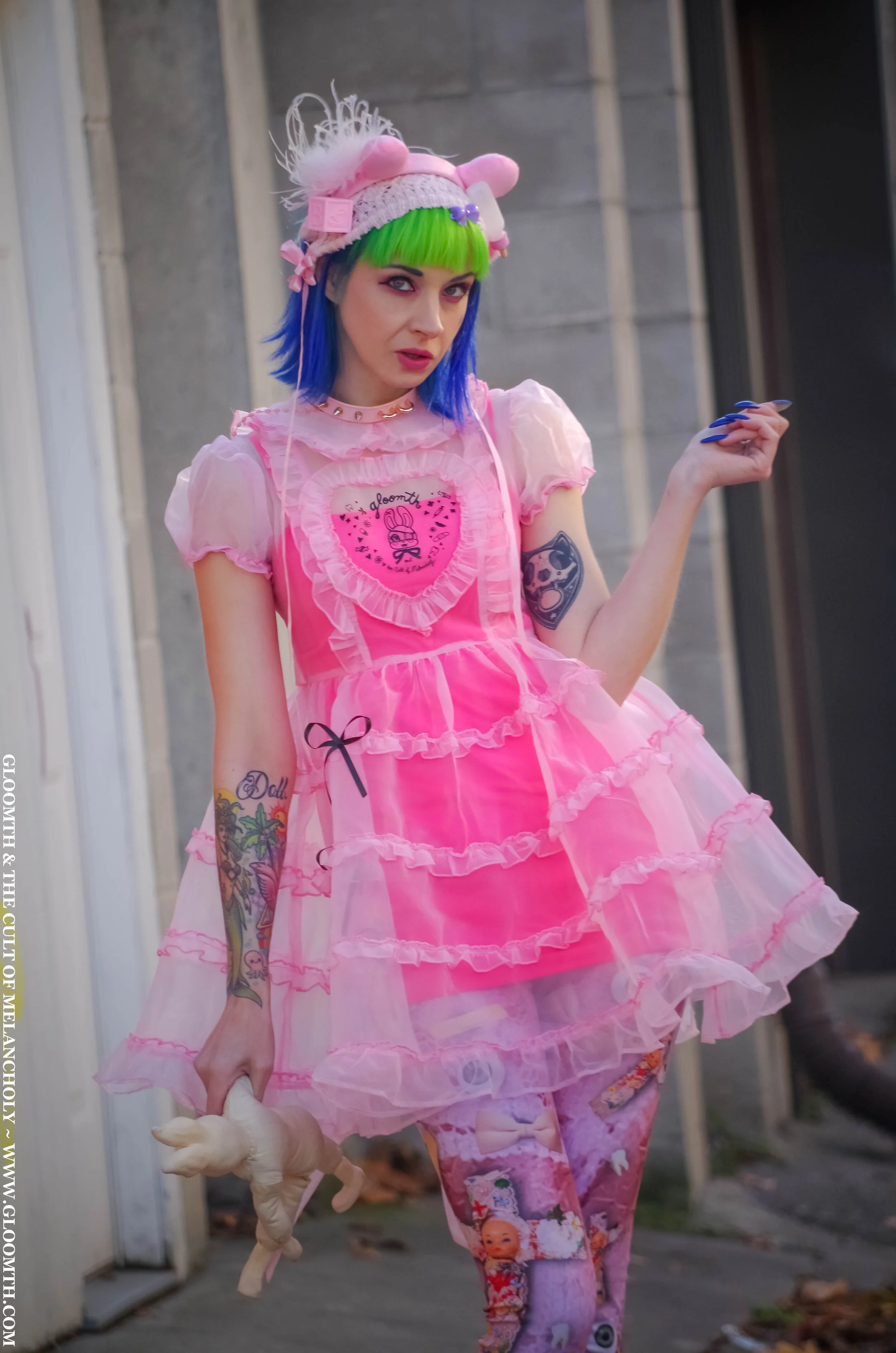 Bubblegum Pink Sheer Babydoll Dress — Gloomth